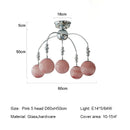 Nordic Pink Glass Ball LED Chandelier for Living Room by Ljojo