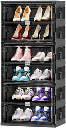Ljojo™ 10-Tier Foldable Shoe Rack Organizer, Large Collapsible Storage Cabinet
