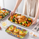 Ljojo Long Plate Set - 3 Sizes Rectangular Ceramic Salad & Dessert Plates