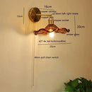 Ljojo LED Copper Glass Wall Light Fixture Retro Style Mirror Bar Lamp