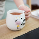Ljojo 3D Animal Ceramic Mug - Cute Cow Design for Coffee Tea Juice Milk