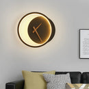 Ljojo Minimalist LED Wall Lamp with Clock for Home Indoor Lighting