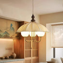 Ljojo Japanese Style Wabi-Sabi Flowers Fabric LED Ceiling Lights Medieval Retro Decor Fixtures