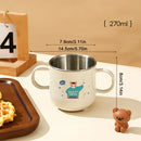 Ljojo Kids Double Layer Stainless Steel Water Cup with Handle