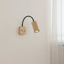 Ljojo LED Wall Lamps Indoor Art Square Round Ash Wood Lampshade Stair Light
