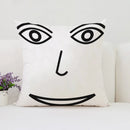 Ljojo Man Face Print Plush Cushion Cover 50x50cm