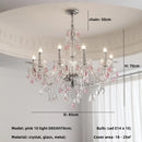 French Romantic Crystal Chandelier Pink E14 Pendant Light for Living Room by Ljojo