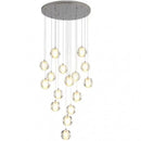 Ljojo Long Chandelier Glass Crystal Staircase Lamp for Living Room Dining Room Decor