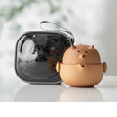 Ljojo 160ML Quick Cup Travel Tea Set with Storage Bag, Kung Fu Teapot Teacup