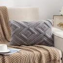 Ljojo Luxe Grey Faux Fur Plush Throw Pillow Cover for Stylish Home Decor