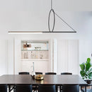 Ljojo Black Strip LED Pendant Light - Modern Hanging Lamp for Dining Room Table
