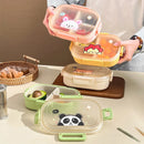Ljojo 3-Compartment Plastic Lunch Box - Microwave Safe, Kid-Friendly Food Container