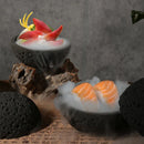 Black Quartz Stone Planet Bowl by Ljojo: Volcanic Stone Tableware for Molecular Cuisine