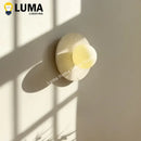 Ljojo Natural Stone Glass Ball Wall Light, Wabi-Sabi Yellow Travertine Ceiling Lamp