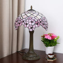 12" Cherry Blossom Stained Glass Lamp - Romantic Bedside Table Lamp by Ljojo