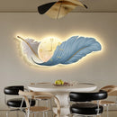 LED Wall Lamp Feather Creative Clock High-end Feeling Bedroom Bedside Ljojo