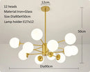 Ljojo Modern Lustrous Glass Chandelier Ceiling Light Elegant Indoor Lighting for Living Room Dining Room