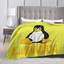 Ljojo Linux Tux Penguin Logo Fleece Throw Blanket for Programmer Geek Nerd Home Decor.