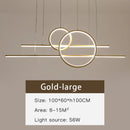 Ljojo Modern Gold Black Dimmable Chandelier for Dining Room - Elegant Pendant Lamp Lighting