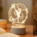 Ballet Girl 3D Night Light - USB Warm Light for Ballet Enthusiasts by Ljojo