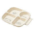 Ljojo 4 Grids Square Plastic Dinner Plate Set - Reusable & Dishwasher Safe Tableware