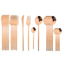 Ljojo 24Pcs Green Gold Stainless Steel Dinnerware Set Cutlery Tableware Silverware