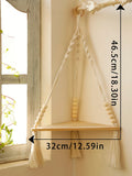 Ljojo™ Boho Hand-Woven Corner Storage Rack: Stylish Floating Shelf & Display Stand