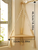 Ljojo™ Boho Hand-Woven Corner Storage Rack: Stylish Floating Shelf & Display Stand