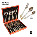 Ljojo 18Pcs Stainless Steel Cutlery Set in Gold Finish with Elegant Matte Handle
