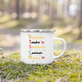 Enamel French Printed Coffee Cup with Handle - Best Thanks Gift for Atsem by Ljojo