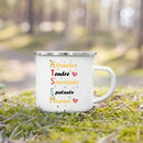 Enamel French Printed Coffee Cup with Handle - Best Thanks Gift for Atsem by Ljojo