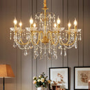 Ljojo Lustre European Crystal Chandelier French Gold Candle Pendant Lights for Home Decor
