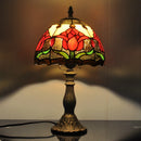American Tiffany Style Tulip Table Lamp Stained Glass Living Room Night Light - Ljojo