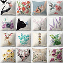 Deer Animal & Natural Leaves Cushion Cover by Ljojo - Home Decoration