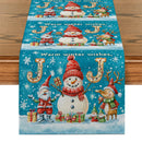 Holiday Table Runner Set by Ljojo: Festive Snowman Deer Dwarf Decor for Kitchen Party