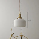 Nordic Japan LED Ceiling Chandelier Lamp Design White Ceramic Brass Pendant Light - Ljojo