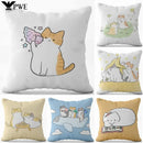 Cute Cat Pillowcase by Ljojo: Modern Simple Design for Home Decor - Square Pillow Cover