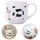 Ljojo 3D Animal Ceramic Mug - Cute Cow Design for Coffee Tea Juice Milk