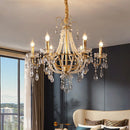 American Crystal Lamp French Retro Style Pearl Chandelier for Living Room by Ljojo