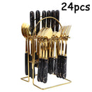 Ljojo 24-Piece Ceramic Tableware Set with Storage Rack Gift Box