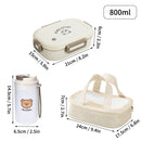 Ljojo 3-Compartment Bento Lunch Box: Leak-proof, Microwave Safe