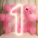 Ljojo™ Numbers Neon Sign 0-9 with Stand Base - USB Powered Dimmable Light Sign