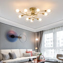 Modern Glass Ball Gold Black Chandelier for Living Room Hall by Ljojo