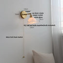 Ljojo LED Wall Sconce with Pull Chain Switch White Glass Stair Light