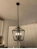 American Corridor E14 Pendant Lights Birdcage Chandelier by Ljojo LED Metal Frame Indoor Lighting