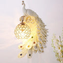 Golden Peacock Wall Lamp for Living Room by Ljojo - Retro Headboard Restaurant Bar Decor