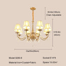 Ljojo Crystal Chandelier Gold Pendant Light for Living Room Dining Bedroom-Farmhouse Church Glam Lighting