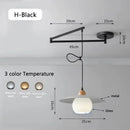 Modern Rocking Arm Pendant Lamp Movable Hanging Chandelier for Living Room by Ljojo