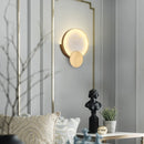 Round Marble Wall Lamp High-grade Copper Indoor Lighting Ljojo Living Room Bedroom Modern Minimalist Led