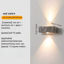 Darkgray Travertine Luminous LED Wall Lamp for Bedroom & Living Room by Ljojo
